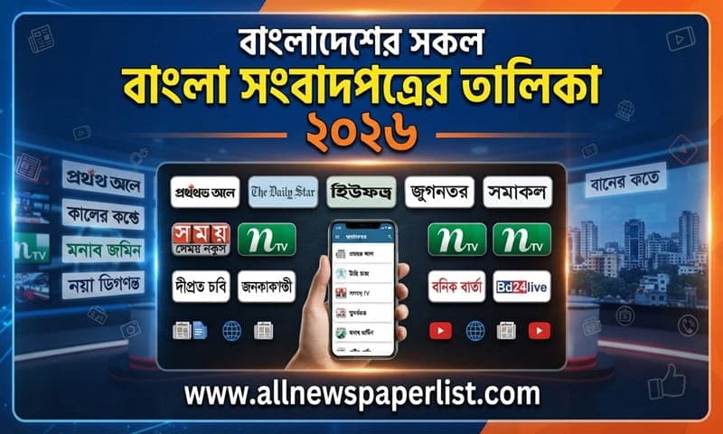 বাংলাদেশের সকল বাংলা সংবাদপত্রের তালিকা ২০২৬